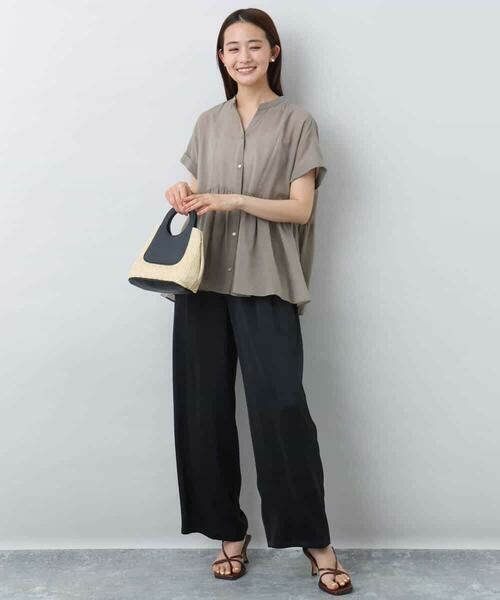 MK MICHEL KLEIN / エムケーミッシェルクラン その他パンツ | 2タックワイドパンツ/洗える | 詳細1