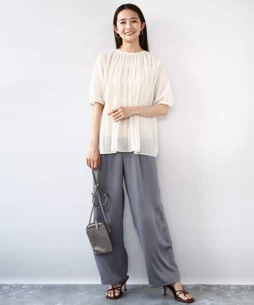 MK MICHEL KLEIN / エムケーミッシェルクラン その他パンツ | 2タックワイドパンツ/洗える | 詳細28