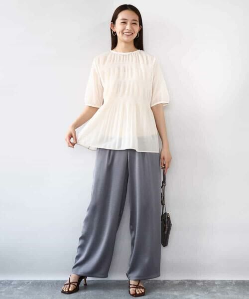 MK MICHEL KLEIN / エムケーミッシェルクラン その他パンツ | 2タックワイドパンツ/洗える | 詳細29