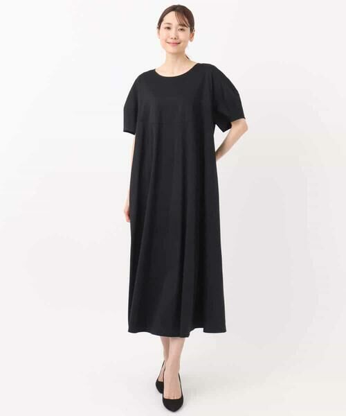 MK MICHEL KLEIN / エムケーミッシェルクラン ロング・マキシ丈ワンピース | ランタンスリーブ切替えワンピース/接触冷感/洗える | 詳細15