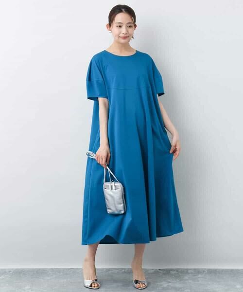 MK MICHEL KLEIN / エムケーミッシェルクラン ロング・マキシ丈ワンピース | ランタンスリーブ切替えワンピース/接触冷感/洗える | 詳細6