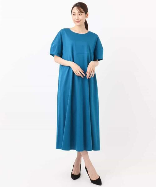 MK MICHEL KLEIN / エムケーミッシェルクラン ロング・マキシ丈ワンピース | ランタンスリーブ切替えワンピース/接触冷感/洗える | 詳細7