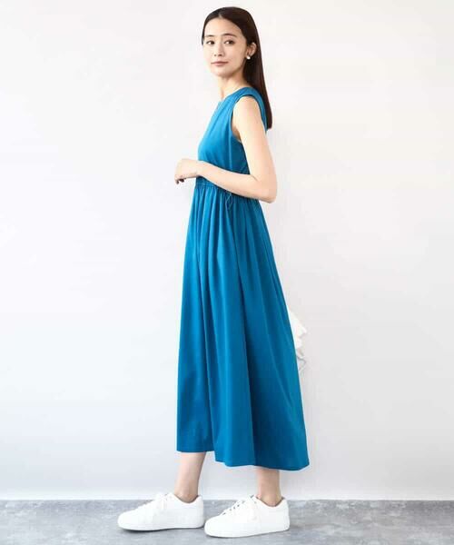 MK MICHEL KLEIN / エムケーミッシェルクラン ロング・マキシ丈ワンピース | ウエスト切り替えノースリーブワンピース/接触冷感/洗える | 詳細11