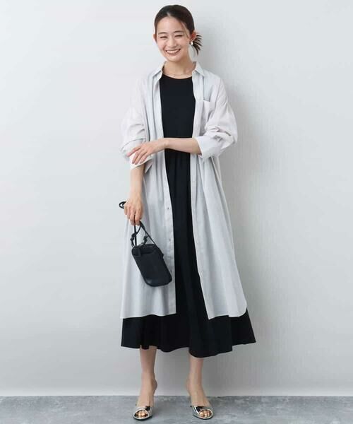 FRAGILE フラジール ノースリーブカシュクール美ワンピース 紺×白 38 FRAGILE フラジール ノースリーブカシュクール美ワンピース 紺×白 38