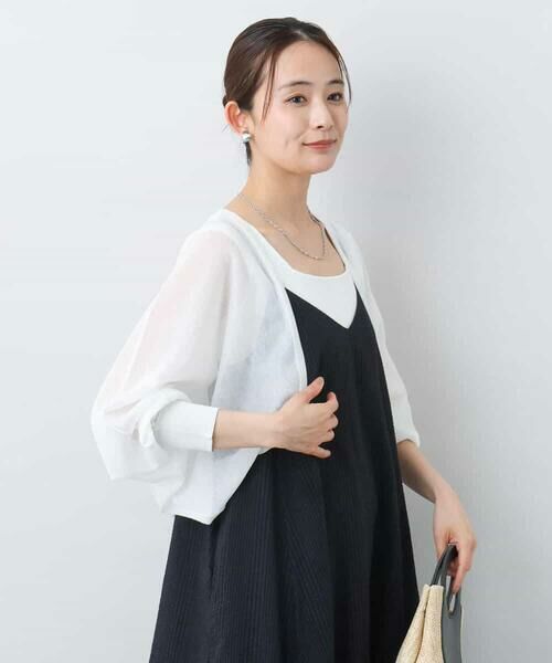 MK MICHEL KLEIN / エムケーミッシェルクラン カーディガン・ボレロ | シアーニットカーディガン/接触冷感/洗える | 詳細4