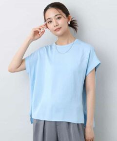 MK MICHEL KLEIN / エムケーミッシェルクラン シャツ・ブラウス | マットサテンTブラウス/接触冷感/洗える