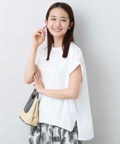 MK MICHEL KLEIN / エムケーミッシェルクラン シャツ・ブラウス | マットサテンTブラウス/接触冷感/洗える