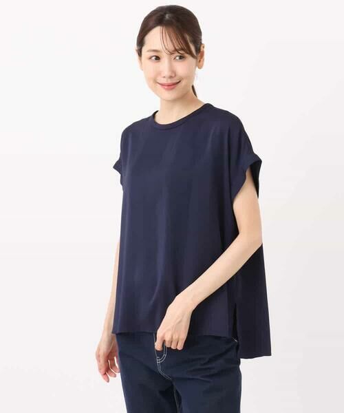 MK MICHEL KLEIN / エムケーミッシェルクラン シャツ・ブラウス | マットサテンTブラウス/接触冷感/洗える | 詳細28