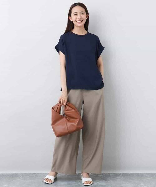 MK MICHEL KLEIN / エムケーミッシェルクラン シャツ・ブラウス | マットサテンTブラウス/接触冷感/洗える | 詳細3