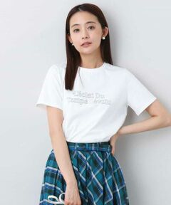 MK MICHEL KLEIN / エムケーミッシェルクラン カットソー | 配色デザインロゴTシャツ/接触冷感/洗える