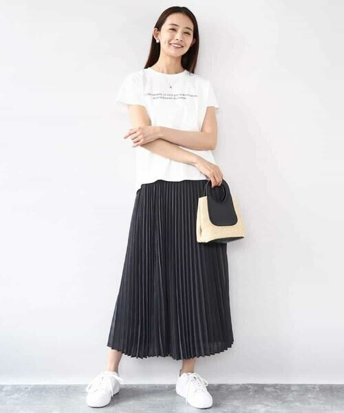 MK MICHEL KLEIN / エムケーミッシェルクラン カットソー | フレンチスリーブロゴTシャツ/接触冷感/洗える | 詳細10