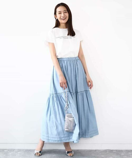 MK MICHEL KLEIN / エムケーミッシェルクラン カットソー | フレンチスリーブロゴTシャツ/接触冷感/洗える | 詳細12