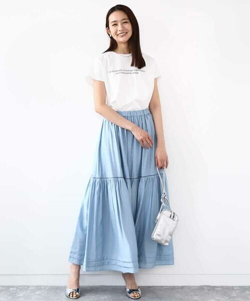 MK MICHEL KLEIN / エムケーミッシェルクラン カットソー | フレンチスリーブロゴTシャツ/接触冷感/洗える | 詳細13