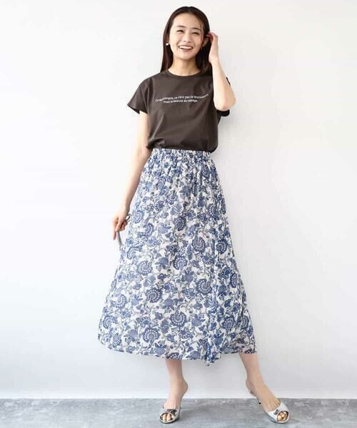 MK MICHEL KLEIN / エムケーミッシェルクラン カットソー | フレンチスリーブロゴTシャツ/接触冷感/洗える | 詳細3