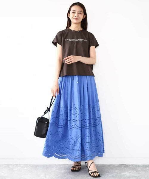 MK MICHEL KLEIN / エムケーミッシェルクラン カットソー | フレンチスリーブロゴTシャツ/接触冷感/洗える | 詳細5