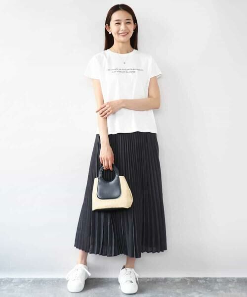 MK MICHEL KLEIN / エムケーミッシェルクラン カットソー | フレンチスリーブロゴTシャツ/接触冷感/洗える | 詳細8