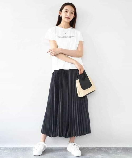 MK MICHEL KLEIN / エムケーミッシェルクラン カットソー | フレンチスリーブロゴTシャツ/接触冷感/洗える | 詳細9