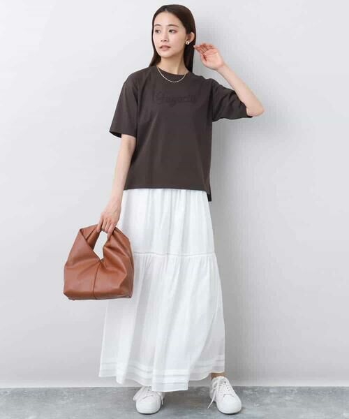 MK MICHEL KLEIN / エムケーミッシェルクラン カットソー | リラックスシルエット ロゴTシャツ/接触冷感/洗える | 詳細2