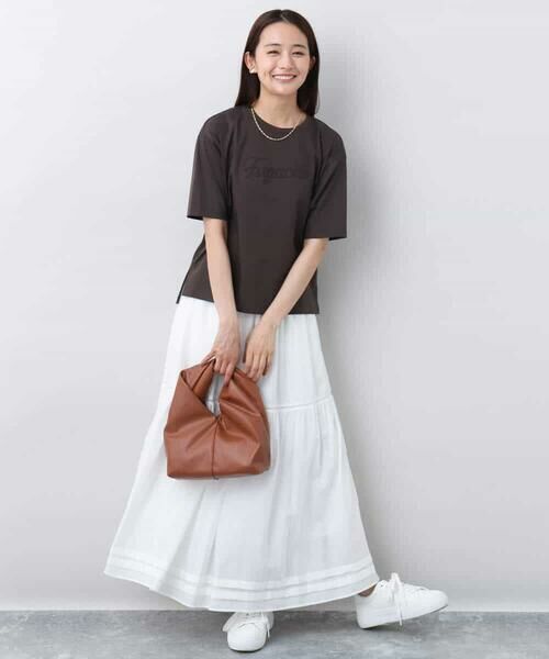 MK MICHEL KLEIN / エムケーミッシェルクラン カットソー | リラックスシルエット ロゴTシャツ/接触冷感/洗える | 詳細3