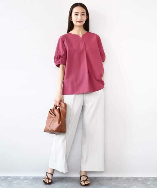 MK MICHEL KLEIN / エムケーミッシェルクラン その他パンツ | センタープレス入りストレートワイドパンツ/UVカット/接触冷感/速乾/洗える | 詳細10