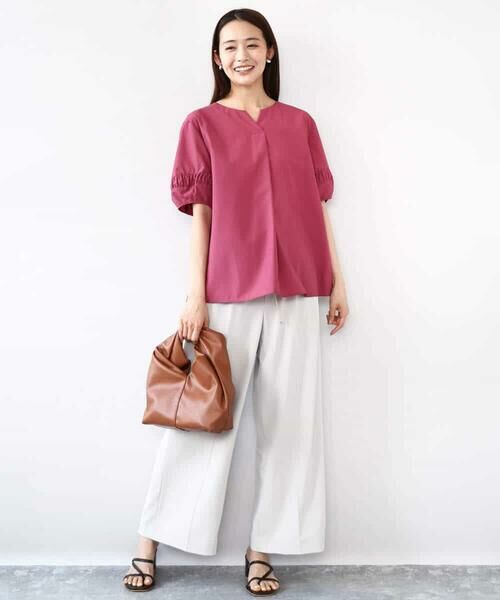 MK MICHEL KLEIN / エムケーミッシェルクラン その他パンツ | センタープレス入りストレートワイドパンツ/UVカット/接触冷感/速乾/洗える | 詳細11