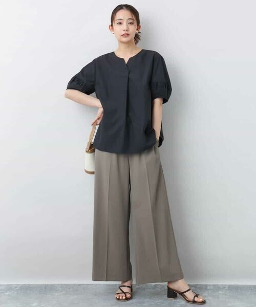 MK MICHEL KLEIN / エムケーミッシェルクラン その他パンツ | センタープレス入りストレートワイドパンツ/UVカット/接触冷感/速乾/洗える | 詳細2