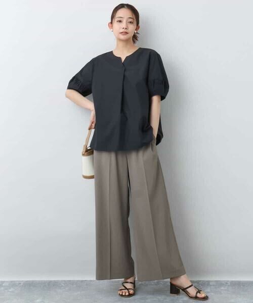 MK MICHEL KLEIN / エムケーミッシェルクラン その他パンツ | センタープレス入りストレートワイドパンツ/UVカット/接触冷感/速乾/洗える | 詳細3