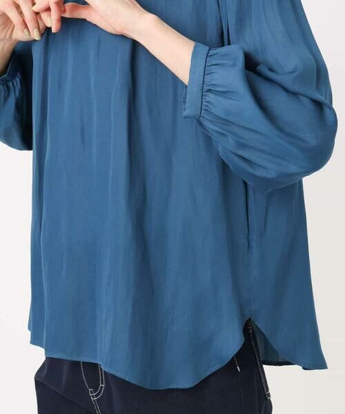 MK MICHEL KLEIN / エムケーミッシェルクラン シャツ・ブラウス | フリルギャザーネックサテンブラウス/接触冷感/洗える | 詳細22