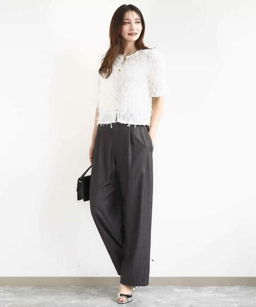 MK MICHEL KLEIN / エムケーミッシェルクラン シャツ・ブラウス | 釦デザインチュールトップス/前後2way/洗える | 詳細4