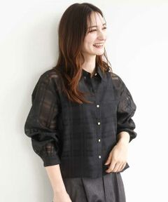 MK MICHEL KLEIN / エムケーミッシェルクラン シャツ・ブラウス | シアードビーチェックシャツブラウス/洗える