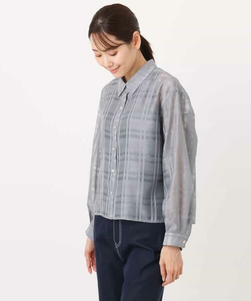 MK MICHEL KLEIN / エムケーミッシェルクラン シャツ・ブラウス | シアードビーチェックシャツブラウス/洗える | 詳細10