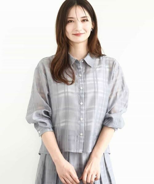 MK MICHEL KLEIN / エムケーミッシェルクラン シャツ・ブラウス | シアードビーチェックシャツブラウス/洗える | 詳細7