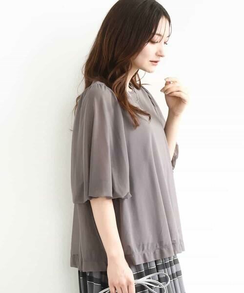 MK MICHEL KLEIN / エムケーミッシェルクラン シャツ・ブラウス | レイヤードチュールブラウス×タンクトップ/接触冷感./洗える | 詳細1