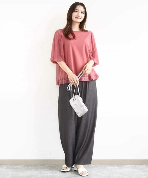 MK MICHEL KLEIN / エムケーミッシェルクラン シャツ・ブラウス | レイヤードチュールブラウス×タンクトップ/接触冷感./洗える | 詳細19