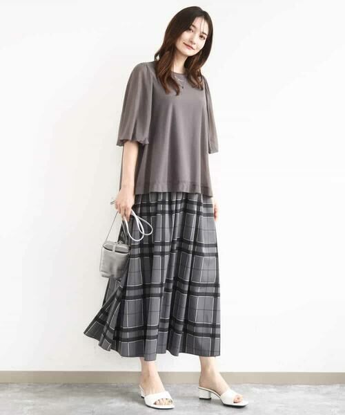 MK MICHEL KLEIN / エムケーミッシェルクラン シャツ・ブラウス | レイヤードチュールブラウス×タンクトップ/接触冷感./洗える | 詳細2