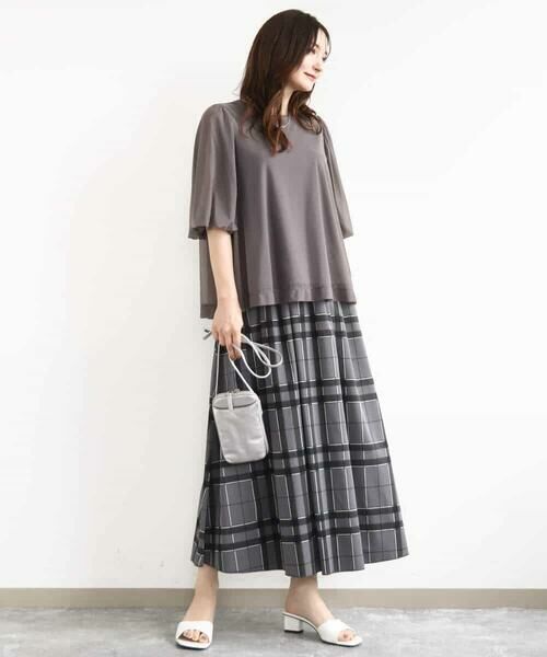 MK MICHEL KLEIN / エムケーミッシェルクラン シャツ・ブラウス | レイヤードチュールブラウス×タンクトップ/接触冷感./洗える | 詳細3