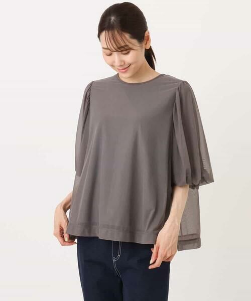 MK MICHEL KLEIN / エムケーミッシェルクラン シャツ・ブラウス | レイヤードチュールブラウス×タンクトップ/接触冷感./洗える | 詳細30