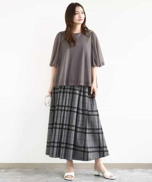 MK MICHEL KLEIN / エムケーミッシェルクラン シャツ・ブラウス | レイヤードチュールブラウス×タンクトップ/接触冷感./洗える | 詳細4