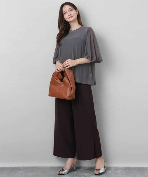 MK MICHEL KLEIN / エムケーミッシェルクラン シャツ・ブラウス | レイヤードチュールブラウス×タンクトップ/接触冷感./洗える | 詳細5