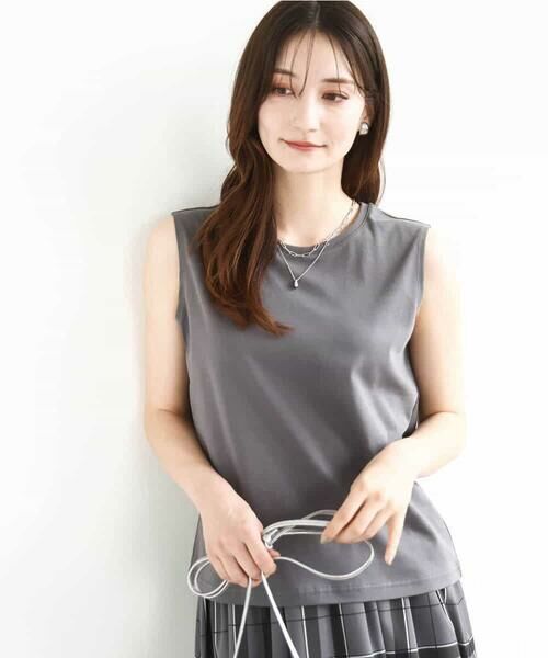 MK MICHEL KLEIN / エムケーミッシェルクラン シャツ・ブラウス | レイヤードチュールブラウス×タンクトップ/接触冷感./洗える | 詳細7