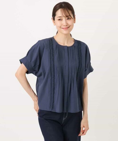 MK MICHEL KLEIN / エムケーミッシェルクラン シャツ・ブラウス | コットンボイルピンタックデザインブラウス/洗える | 詳細13