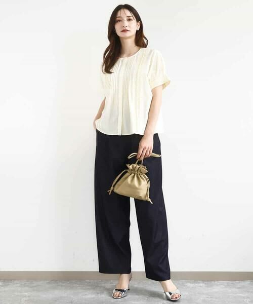 MK MICHEL KLEIN / エムケーミッシェルクラン シャツ・ブラウス | コットンボイルピンタックデザインブラウス/洗える | 詳細4