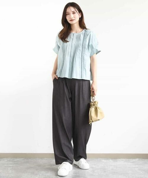 MK MICHEL KLEIN / エムケーミッシェルクラン シャツ・ブラウス | コットンボイルピンタックデザインブラウス/洗える | 詳細8