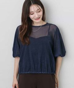 MK MICHEL KLEIN / エムケーミッシェルクラン シャツ・ブラウス | デニム調シアーブラウス/洗える