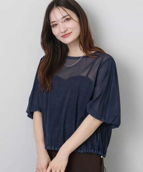 MK MICHEL KLEIN / エムケーミッシェルクラン シャツ・ブラウス | デニム調シアーブラウス/洗える | 詳細13