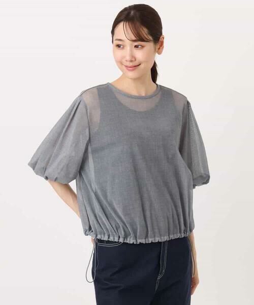 MK MICHEL KLEIN / エムケーミッシェルクラン シャツ・ブラウス | デニム調シアーブラウス/洗える | 詳細26