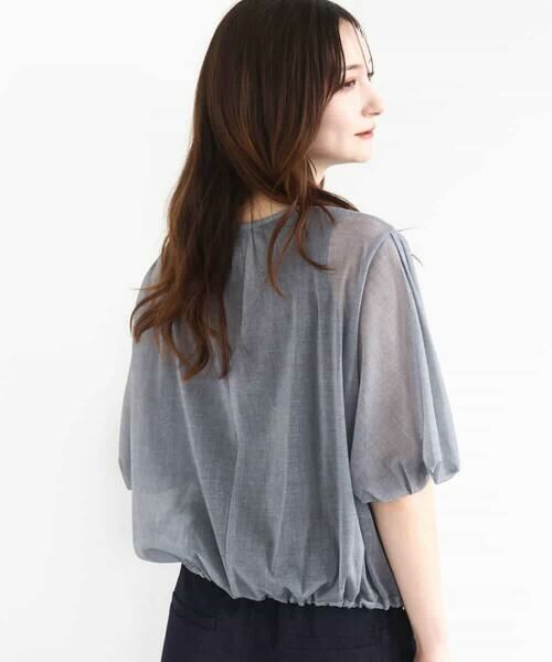 MK MICHEL KLEIN / エムケーミッシェルクラン シャツ・ブラウス | デニム調シアーブラウス/洗える | 詳細5