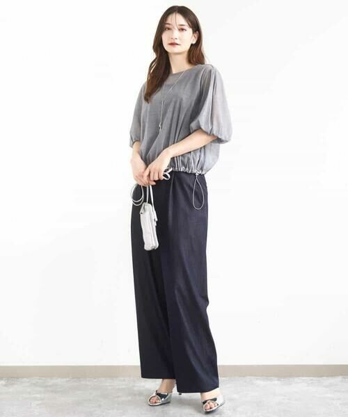 MK MICHEL KLEIN / エムケーミッシェルクラン シャツ・ブラウス | デニム調シアーブラウス/洗える | 詳細7