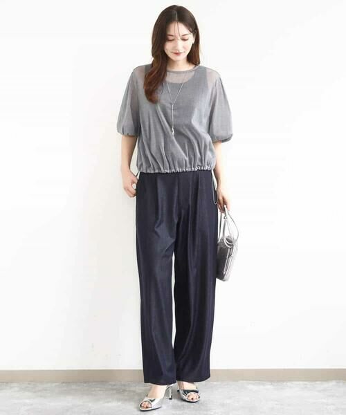 MK MICHEL KLEIN / エムケーミッシェルクラン シャツ・ブラウス | デニム調シアーブラウス/洗える | 詳細8