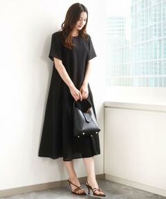 MK MICHEL KLEIN / エムケーミッシェルクラン ロング・マキシ丈ワンピース | ドビーストライプフレアーシルエットワンピース/洗える